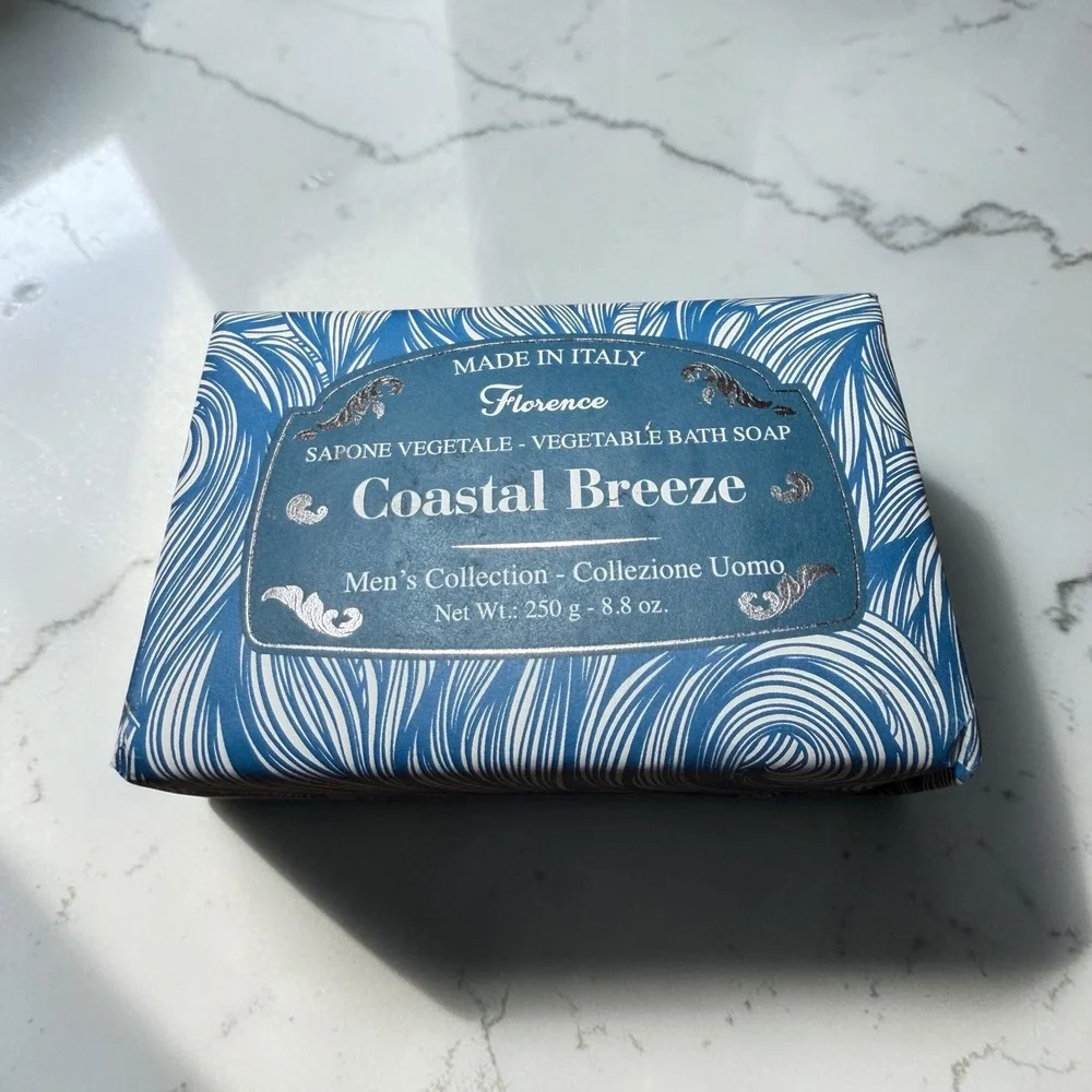 Florence Bath Soap Mens 8.8oz Blue New Coastal Breeze Handmade Italy Artisan